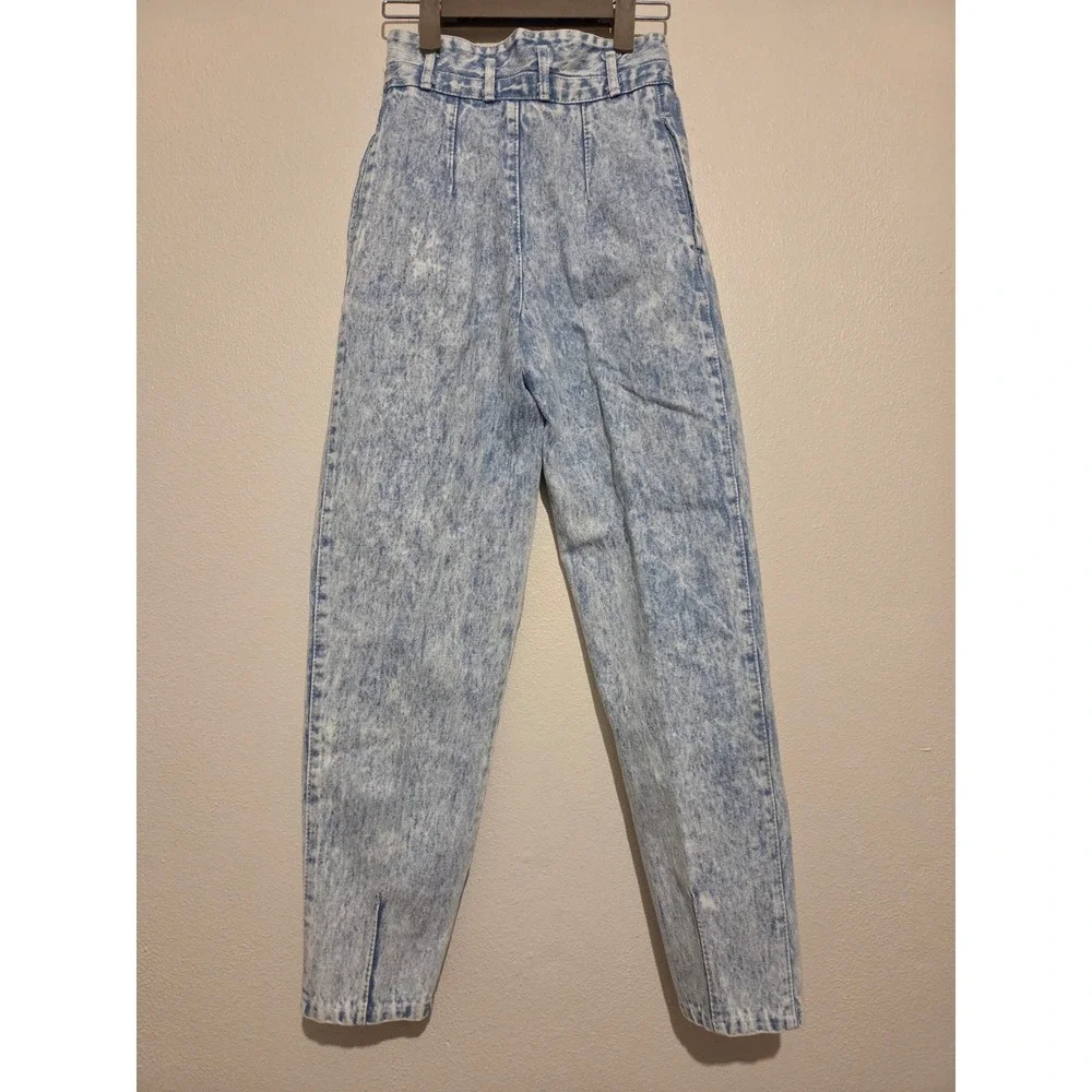 Vintage St Tropez Acid Wash High Waist Pleated Mom Jeans Size 10 Made in USA 23